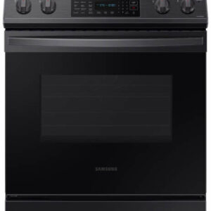 Samsung 6.3 Cu. Ft. Fingerprint Resistant Black Stainless Steel Front Control Slide-In Electric Range With Convection