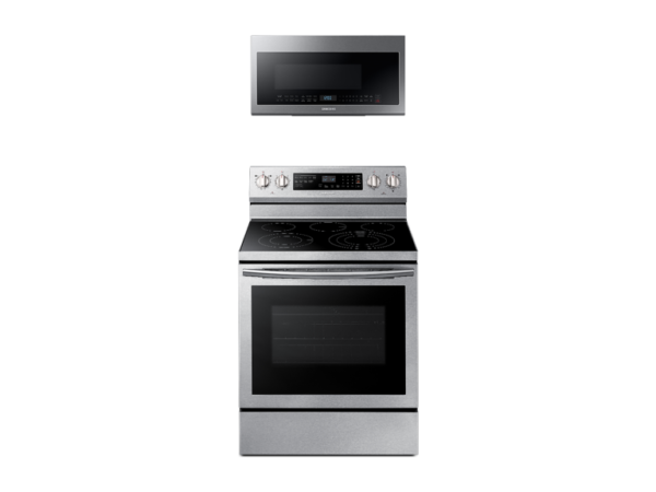 Samsung Freestanding Electric Range with True Convetion + Over-the-Range Microwave in Stainless Steel(BNDL-1580227688911)