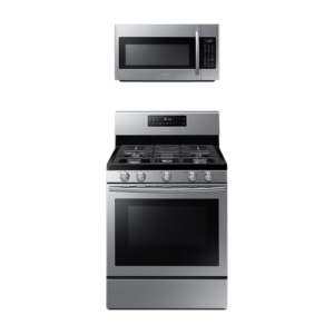 Samsung Freestanding Gas Range with Convection + Over-the-Range Microwave in Stainless Steel(BNDL-1580225821427)