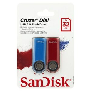 SanDisk Cruzer Dial USB 2.0 Flash Drive - 1.0 ea x 2 pack