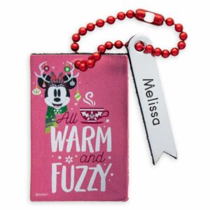 Santa Minnie Mouse Leather Luggage Tag Personalizable Official shopDisney