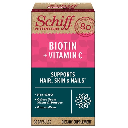 Schiff Biotin + Vitamin C Hair, Skin, Nails & Collagen Production Support - 30.0 ea