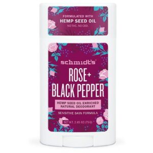 Schmidt's Natural Sensitive Deodorant Stick Rose + Black Pepper - 2.65 oz