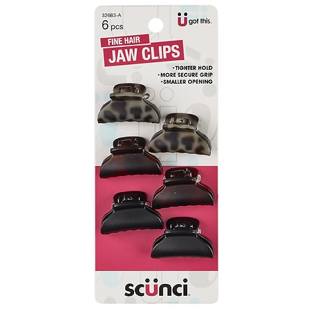 Scunci Fine Hair Jaw Clips - 6.0 ea