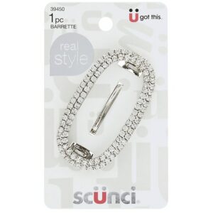 Scunci Oval Rhinestone Barrette - 1.0 ea
