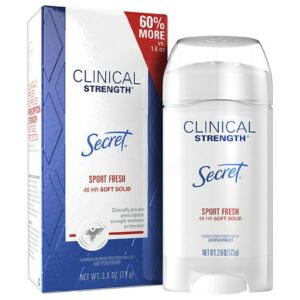 Secret Clinical Strength Soft Solid Antiperspirant and Deodorant Sport Fresh - 2.6 oz