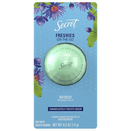 Secret Freshies On the Go Invisible Solid Antiperspirant and Deodorant Waterliily - 0.5 oz