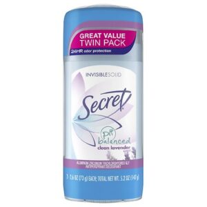 Secret Invisible Solid Antiperspirant & Deodorant Clean Lavender - 2.6 oz x 2 pack