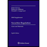 Securities Regulation: Cases and Materials, 2018 Supplement