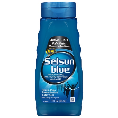 Selsun Blue Active 3 in 1 Dandruff Shampoo Acne Body Treatment - 11.0 fl oz