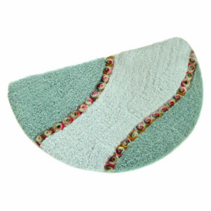 Semicircle Home Doormat, Bathroom, Living Room Rug, Green, 15.75"x23.6