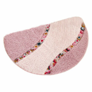 Semicircle Home Doormat, Bathroom, Living Room Rug, Pink, 15.75"x23.62