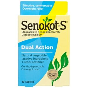 Senokot-S Dual Action Standardized Senna Concentrate, Docusate Sodium Tablets - 10.0 ea