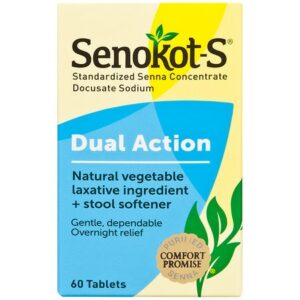 Senokot-S Dual Action Standardized Senna Concentrate, Docusate Sodium Tablets - 60.0 ea