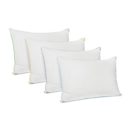 SensorPEDIC Wellness Collection Fiber Fill Pillow with Vitamin E Infused Cover, One Size , White