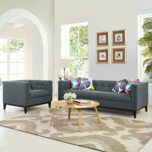 Serve Living Room Set Set of 2 in Gray