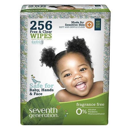 Seventh Generation Thick n' Strong Baby Wipes Refill Free & Clear - 256.0 ea