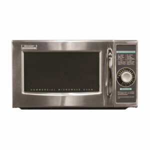 Sharp R-21LCFS 21 Inch Wide 1 Cu. Ft. 1000 Watt Commercial Countertop Microwave with Stainless Steel Commercial Cooking Microwave Countertop