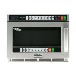 Sharp R-CD1200M TwinTouch 1200 Watt Commercial Microwave Stainless Steel Commercial Cooking Microwave Countertop