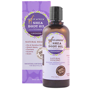 Shea Body Oil with Vitamin E - Natural Healing - Lavender (9 Fluid Ounces)