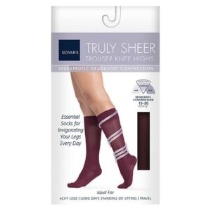 Sigvaris Women's Truly Sheer Trouser Knee Highs Burgundy - 1.0 ea