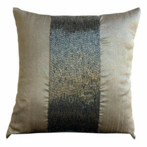 Silver & Grey Living Room Pillow Covers Beaded 20"x20" Art Silk, Gunme