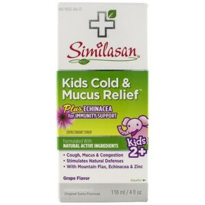 Similasan Kids Cold & Mucus Relief + Echinacea Expectorant Syrup Grape - 4.0 fl oz