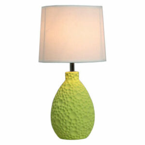 Simple Designs Living Room Bedroom Ceramic Oval Table Lamp, Green Text