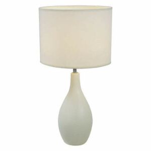 Simple Designs Living Room Bedroom Oval Base Ceramic Table Lamp, Off W