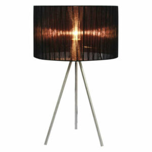 Simple Designs Living Room Bedroom Sheer Silk Band Tripod Table Lamp,