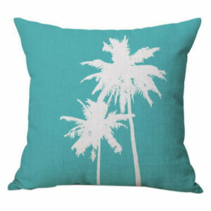 Simple Living Room Sofa Seat Cushion Pillow, Blue And Tree