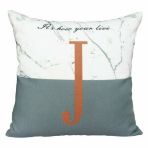 Simple Living Room Sofa Seat Cushion Pillow, English Letter J