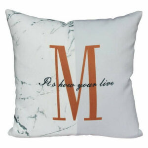 Simple Living Room Sofa Seat Cushion Pillow, English Letter M