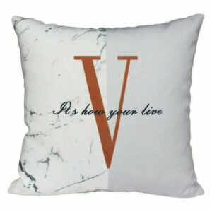 Simple Living Room Sofa Seat Cushion Pillow, English Letter V