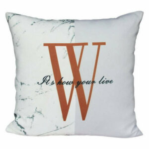 Simple Living Room Sofa Seat Cushion Pillow, English Letter W