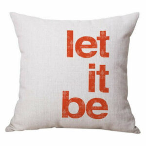 Simple Living Room Sofa Seat Cushion Pillow, Orange Words