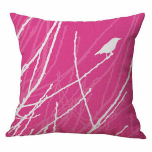 Simple Living Room Sofa Seat Cushion Pillow, Rose Red And Bird