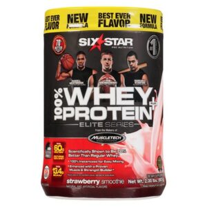 Six Star Elite Series Whey Protein+ Dietary Supplement Powder Strawberry Smoothie - 2.0 lb