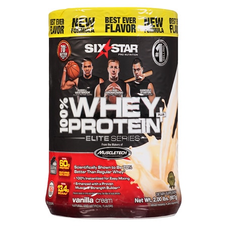 Six Star Elite Series Whey Protein+ Dietary Supplement Powder Vanilla Cream - 2.0 lb