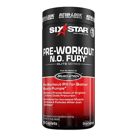 Six Star N.O. Fury Dietary Supplement Caplets - 60.0 ea