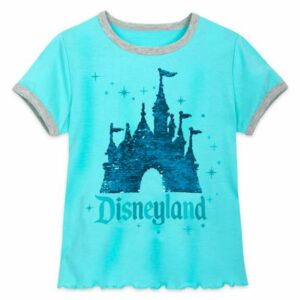 Sleeping Beauty Castle Reversible Sequin T-Shirt for Girls Disneyland