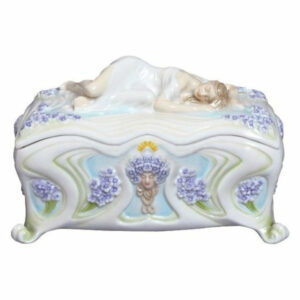 Sleeping Maiden WViolet Trinket Box, Home Accent, Fine Porcelain
