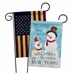 Snowman Wishing You Winter Christmas Garden Flags Pack