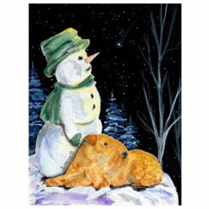 Snowman with Lakeland Terrier Flag Garden Size