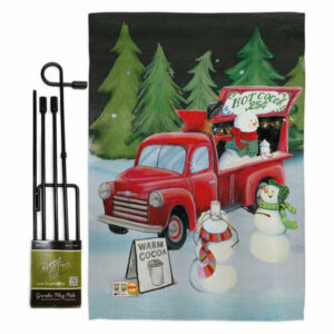 Snowmen Hot Cocoa Winter Christmas Garden Flag Set