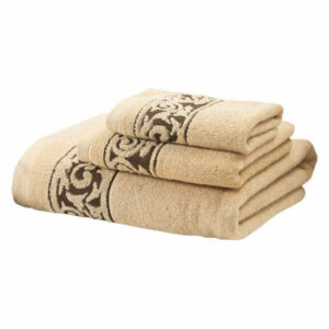 Soft Classics Bath Towel Set, All Cotton Strong Absorbency, Brown, 3-P