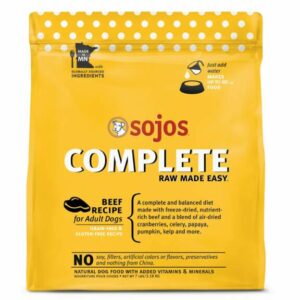 Sojos Complete Grain & Gluten Free Adult Beef Recipe Freeze Dried Raw Dog Food, 7 lbs.