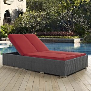 Sojourn Outdoor Patio Sunbrella® Double Chaise in Chocolate Red