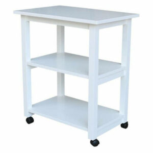 Solid Wood Microwave Cart White