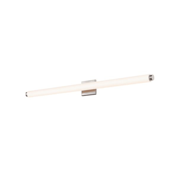 Sonneman 2433-DT Tubo Slim 41.5" LED Bathroom Bath Bar with Drum Trim Satin Nickel Indoor Lighting Bathroom Fixtures Bath Bar